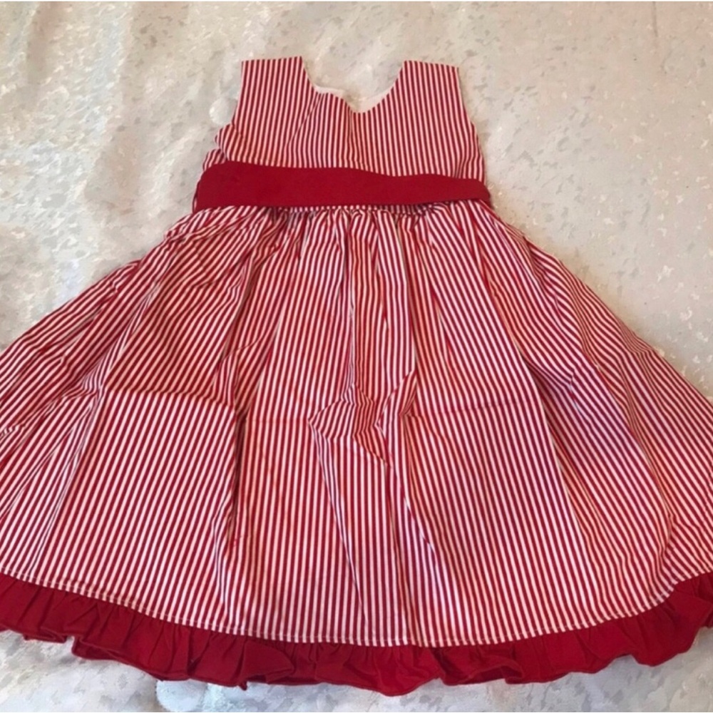 Caroline Cate Girls' Red Stripe Sleeveless Party Dress NWT Size 10